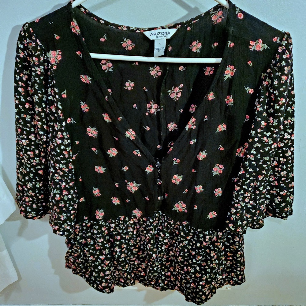 Black Floral Top